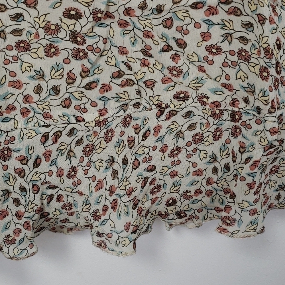 J Jill Shift Dress 3/4 Sleeves V Neck Small Petite see measures Tan Floral EUC - Picture 15 of 16